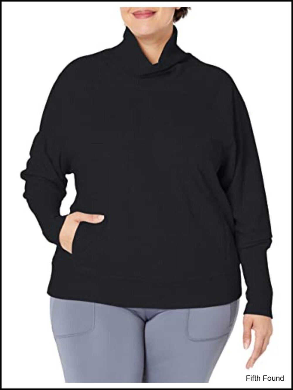 Long Sleeve French Terry Sweatshirt Pullover Loose Fit Side Pockets